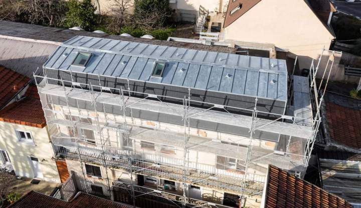 Vue d'ensemble toiture zinc